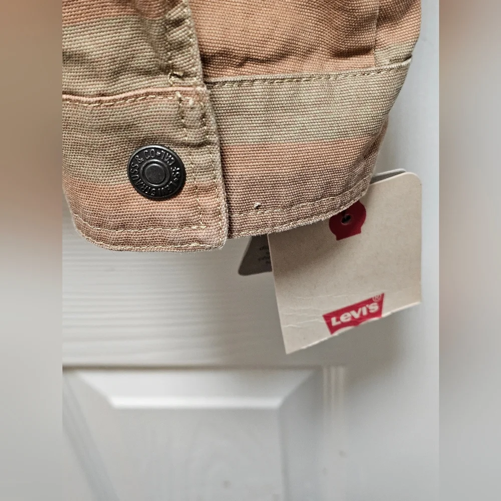 Levi's Tribal Print Utility Jacket Medium NWT 100% Cotton Snap Button & Zip West - Picture 6 of 11